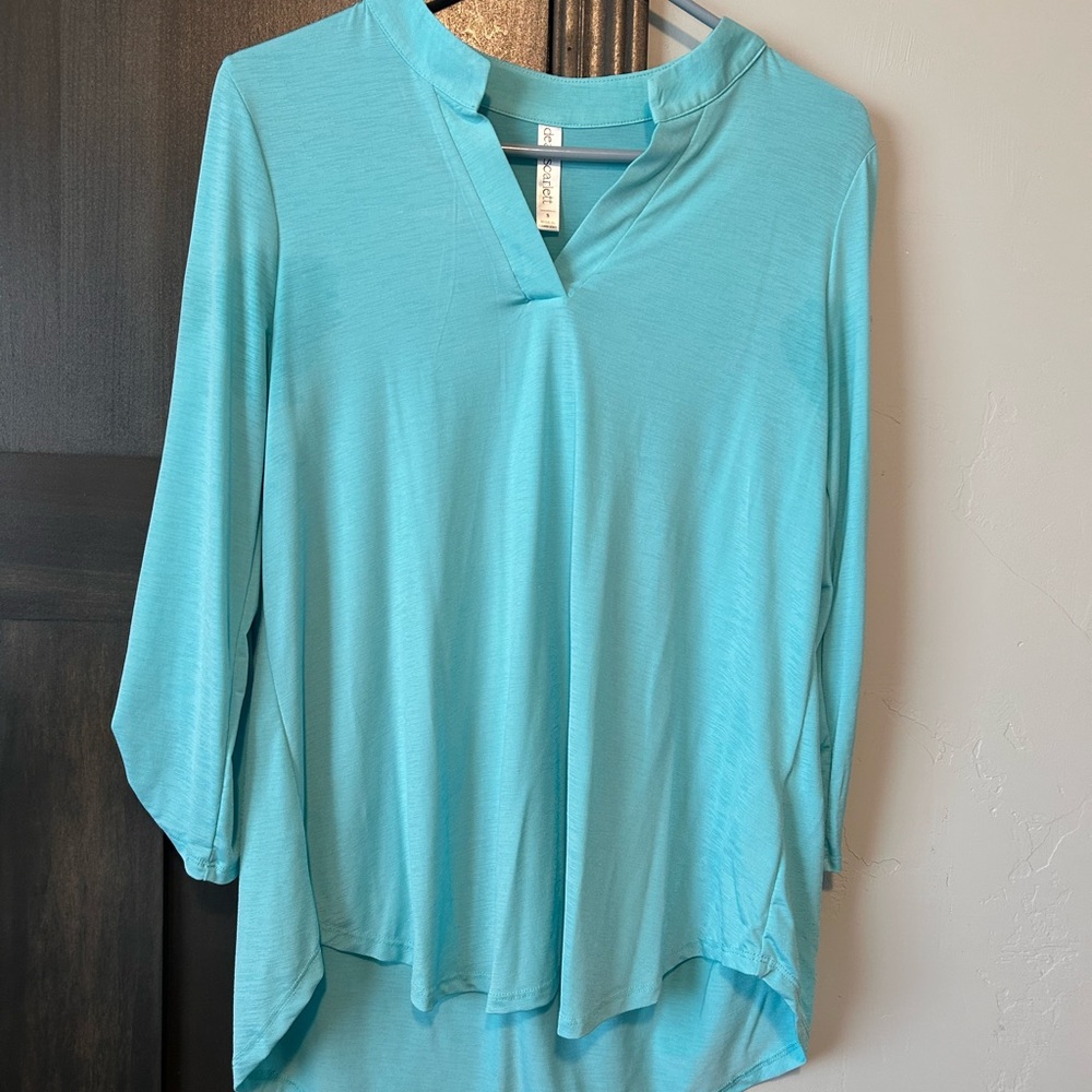 Dear Scarlett Aqua Long Sleeve Top